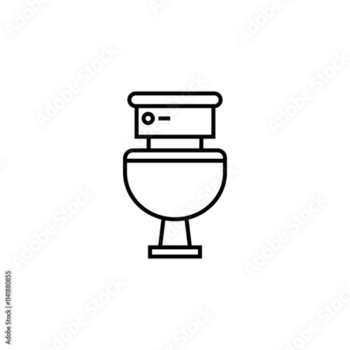 Toilet icon bowl sanitary clean silhouette. Bidet toilet vector flush wc icon