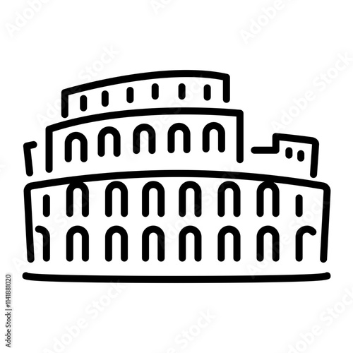 A linear icon of roman colosseum 