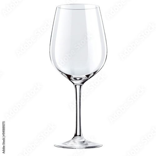 Clear empty wine glass on transparent background