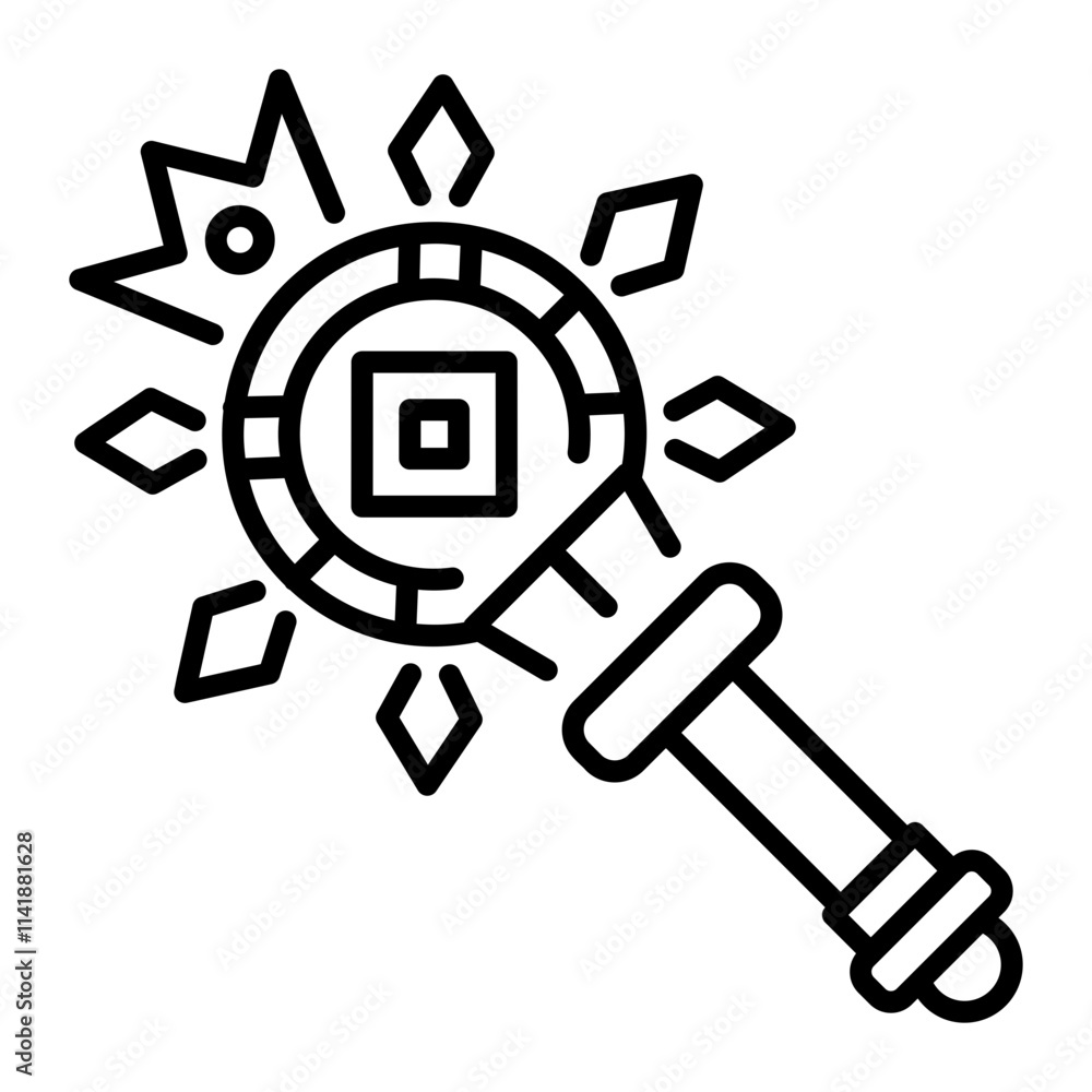 Royal scepter icon in linear style Royal scepter icon in linear style