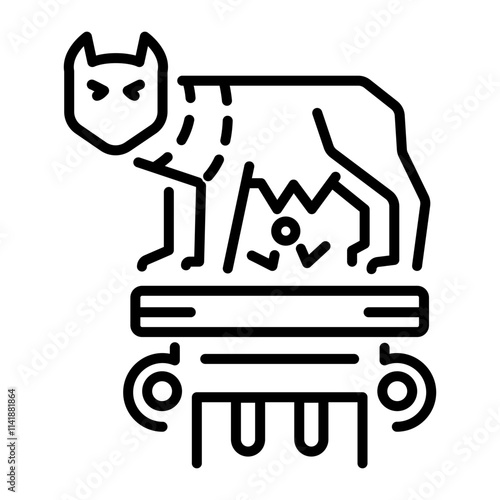 A linear icon of lupa capitolina statue 