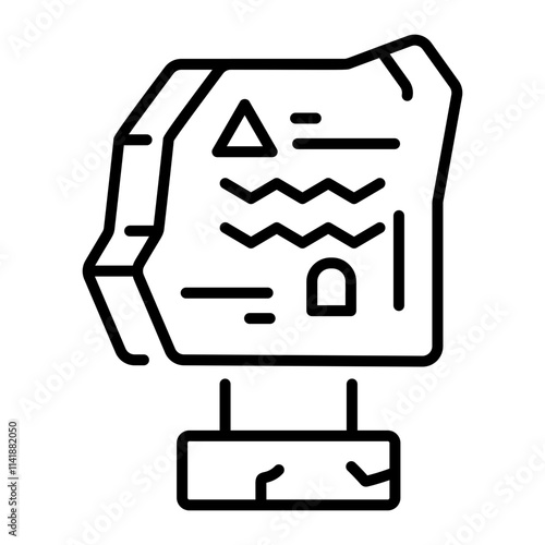 Ancient rosetta rock icon in linear style 