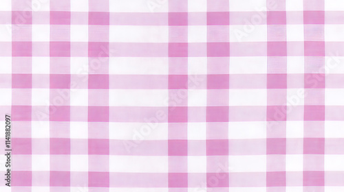 Classic gingham pattern in pastel pink and white, perfect for decor