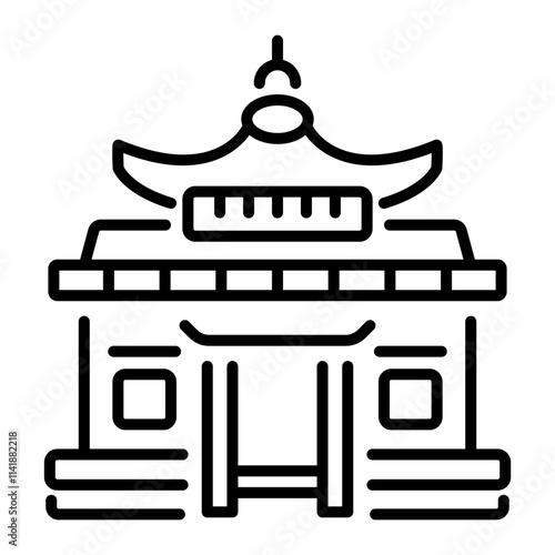 A linear icon of historical mongolian cathedral 
