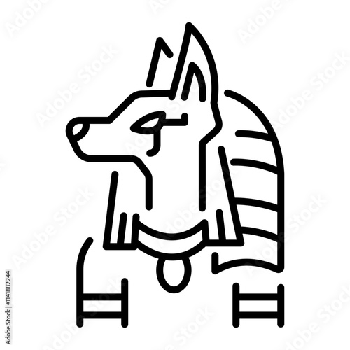 Anubis head icon in linear style 