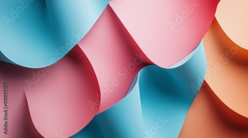 Abstract Colorful Paper Waves Design