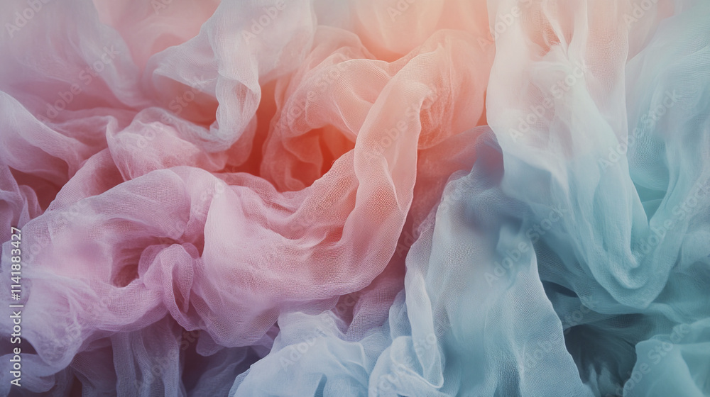 Soft pastel fabric texture with swirling tones of pink and blue Soft pastel fabric texture with swirling tones of pink and blue