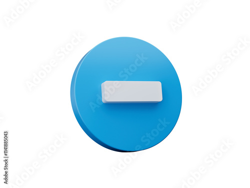 Free Download 3d Minus icon isolated on blue background. Trendy and modern 3d style 3d illustration - GFXLoad
