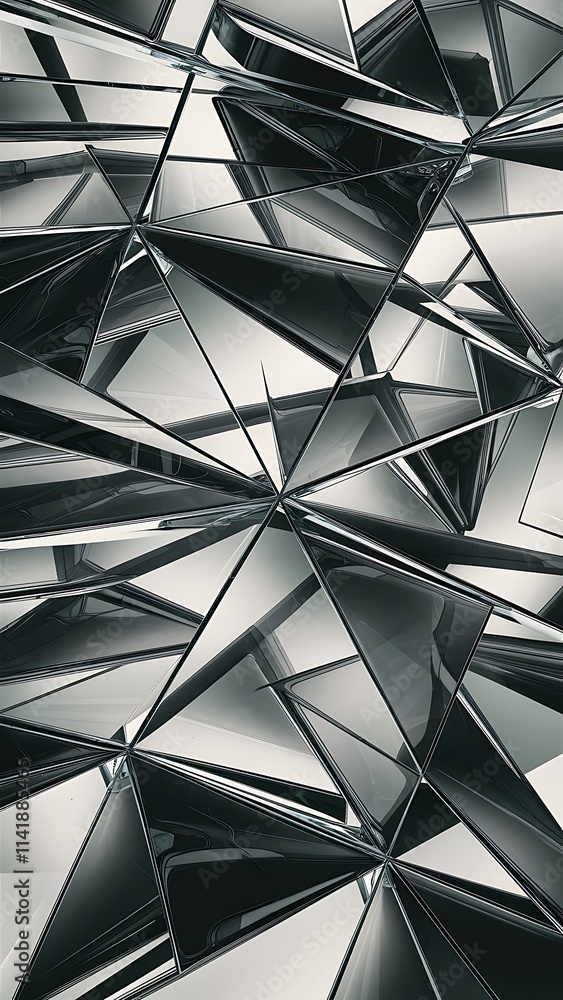 Fototapeta premium Shadow and light triangle background dynamic geometric template glass transparent triangles