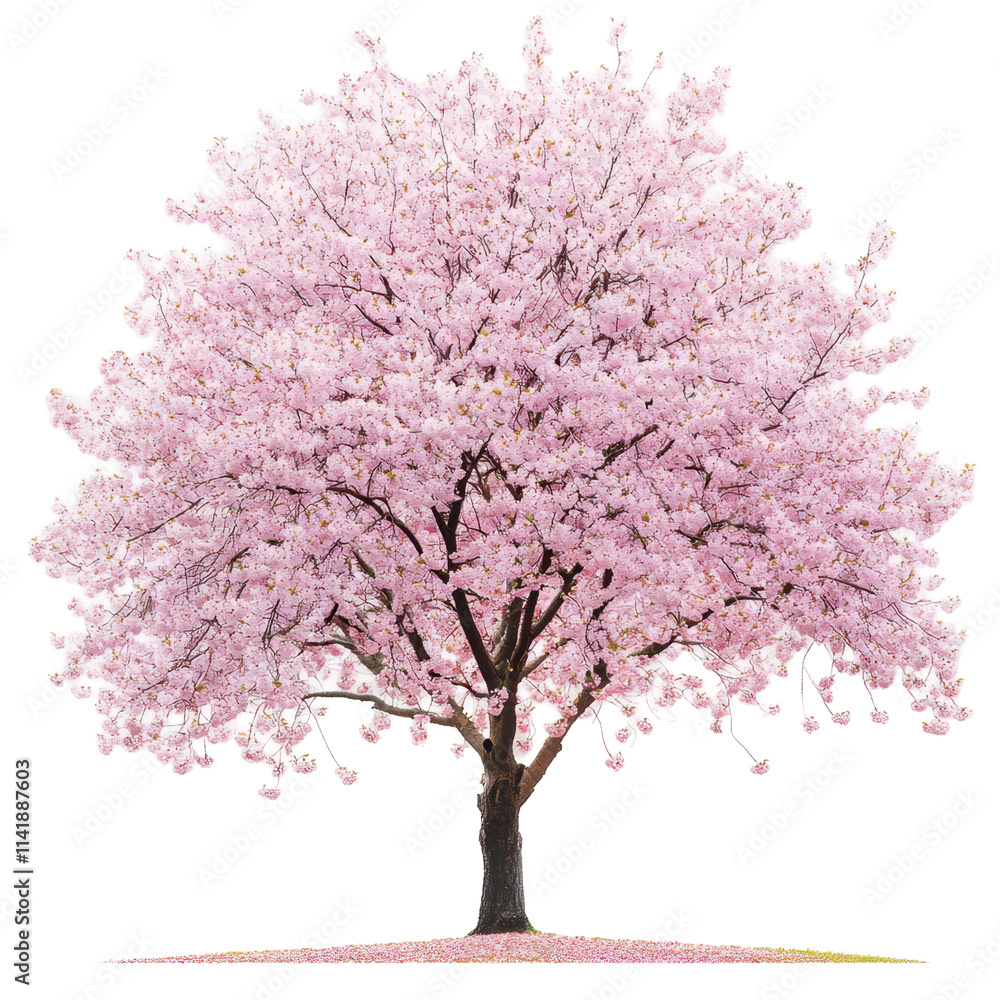Obraz premium Magnificent Blossoming Cherry Tree in Full Bloom Capturing the Essence of Springtime Beauty