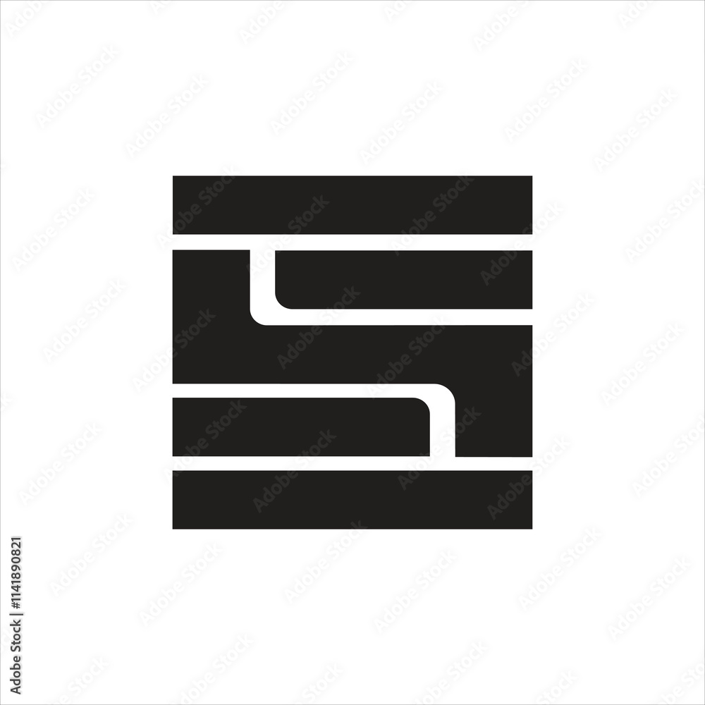 Letter Ss square shape simple style and modern initial logo design Letter Ss square shape simple style and modern initial logo design