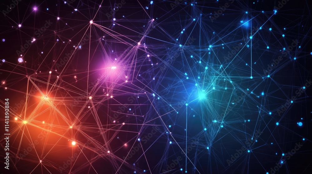 Data network and processing with glowing digital lines and scopes on a dark background, showing high-tech data analysis and connectivity Data network and processing with glowing digital lines and scopes on a dark background, showing high-tech data analysis and connectivity