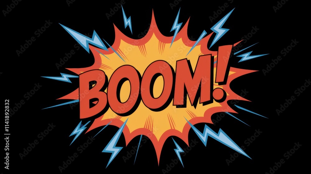 Retro Comic Book Boom Explosion effect Retro Comic Book Boom Explosion effect