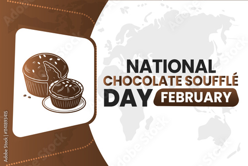 vector illustration for NATIONAL CHOCOLATE SOUFFLÉ DAY background
