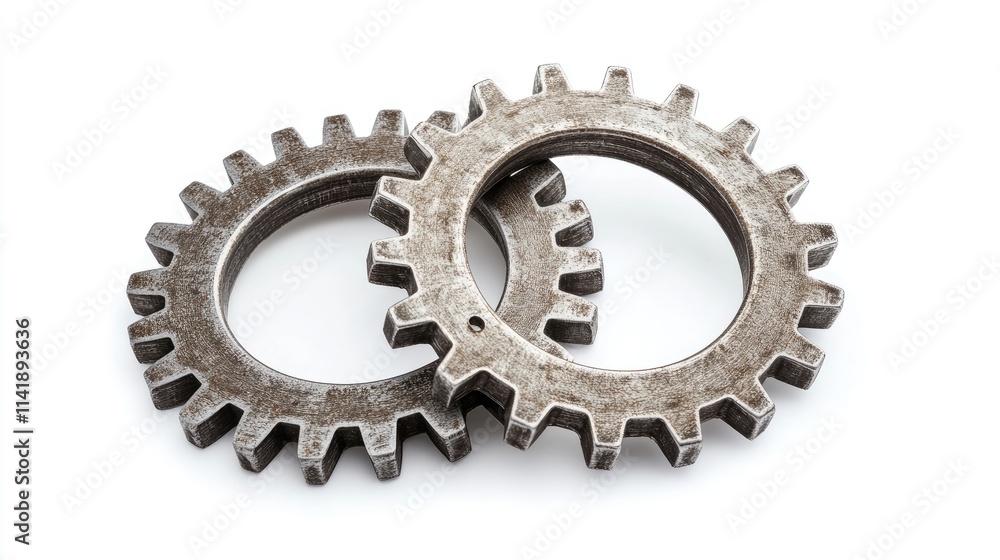 Interlocking gears on a white background, symbolizing mechanical engineering and innovation. Interlocking gears on a white background, symbolizing mechanical engineering and innovation.
