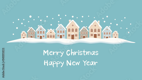 A small town in snowy winter 10h