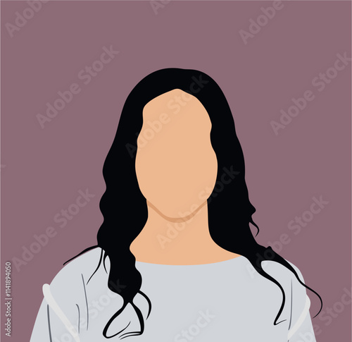 Faceless profile of young woman