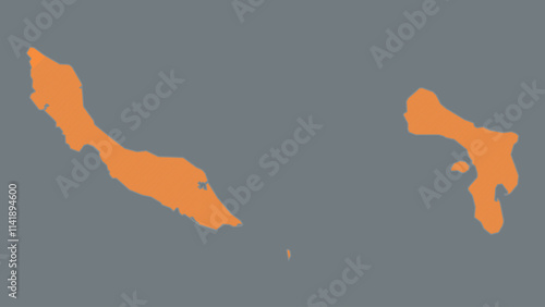 Modern Map of Netherlands Antilles with Interactive Features, Flat design Netherlands Antilles outline map.