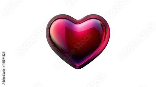 Wallpaper Mural Glossy Red Heart Icon Symbolizing Love and Affection with Smooth Curves and Bright Reflection on a Transparent Background Suitable for Various Design Projects Torontodigital.ca