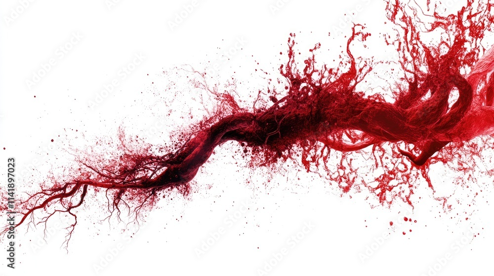 Scientific illustration of the human blood system, highlighting veins and arteries with a clean white background, ideal for health topics Scientific illustration of the human blood system, highlighting veins and arteries with a clean white background, ideal for health topics