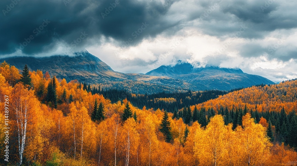 Autumnal Forest Under a Dramatic Sky Autumnal Forest Under a Dramatic Sky