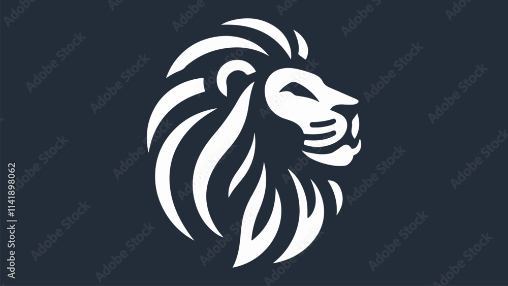 lion head silhouette logo in flat style lion head silhouette logo in flat style