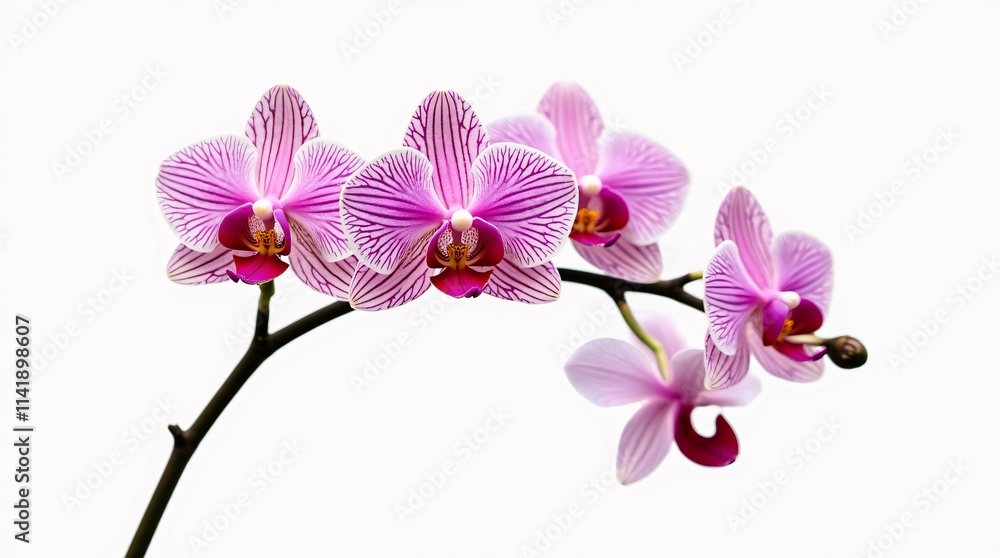 Obraz premium Moth Orchid (Phalaenopsis) Isolated on a White Background.