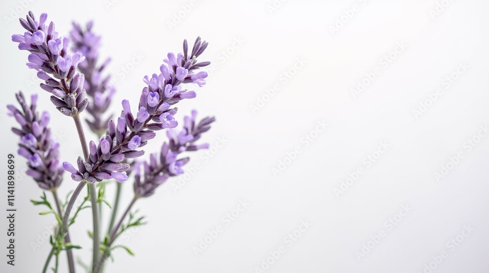 Obraz premium Lavender Flowers Isolated on a White Background.