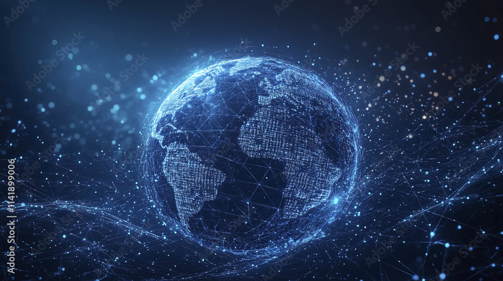 digital globe representing global connectivity and data networks digital globe representing global connectivity and data networks