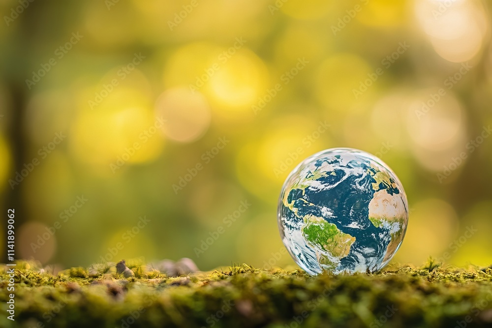 globe glass on grass with sunshine. environment concept Green planet earth on moss in sunlight with a green forest background for environment and ecology concept, sustainable development, globe glass on grass with sunshine. environment concept Green planet earth on moss in sunlight with a green forest background for environment and ecology concept, sustainable development,