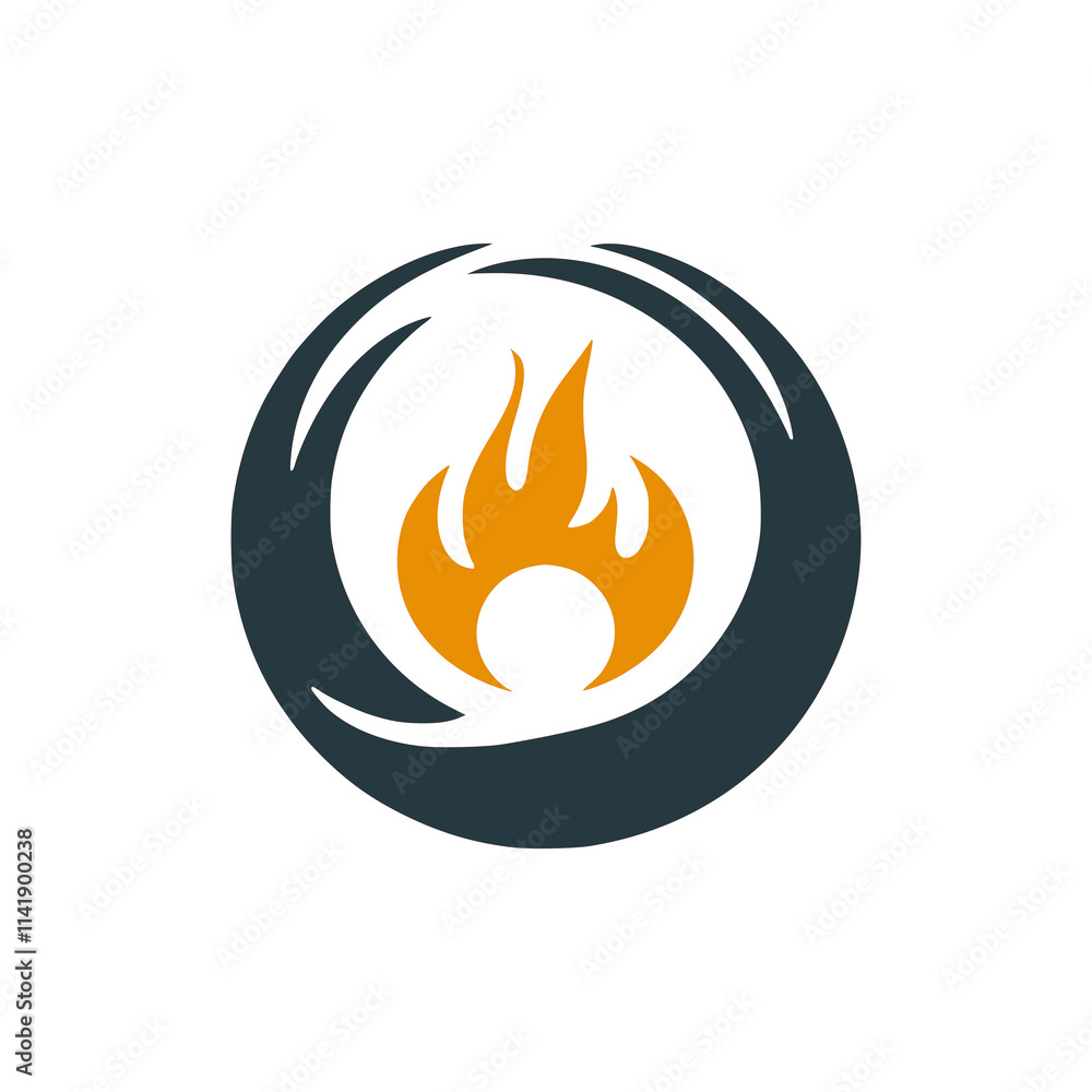 letter O with fire creative agency business company logo vector illustration template design letter O with fire creative agency business company logo vector illustration template design
