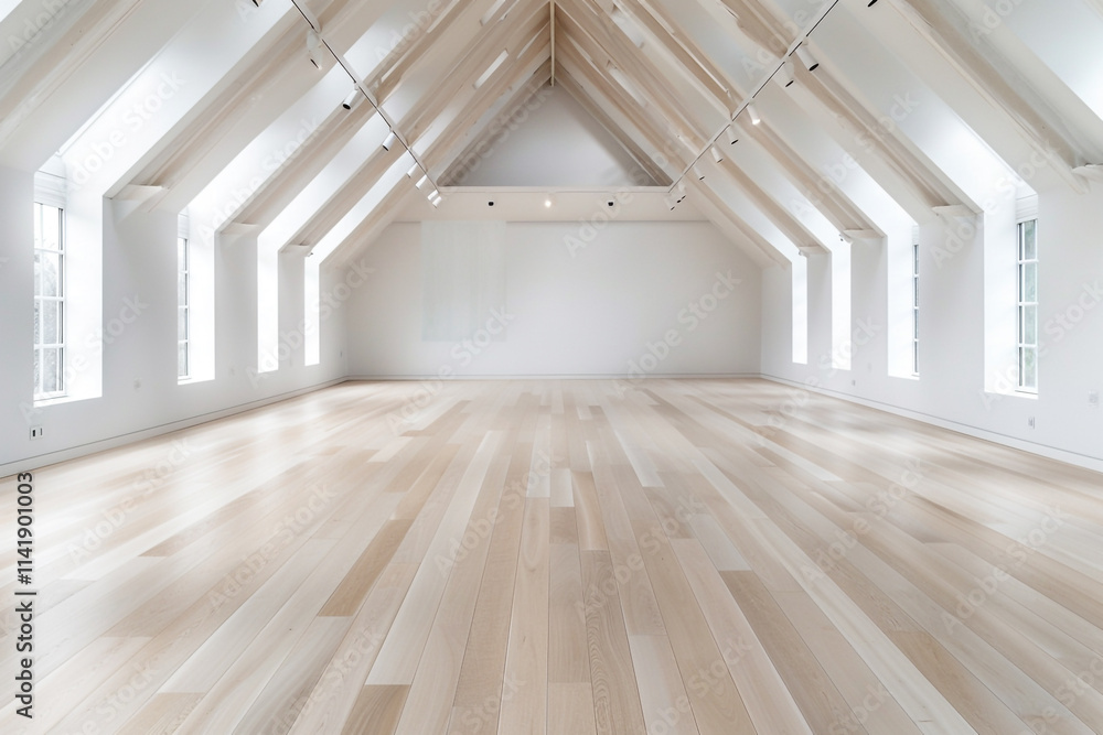 Cozy Attic Gallery Space with Artwork, Winter Art Exhibition Cozy Attic Gallery Space with Artwork, Winter Art Exhibition