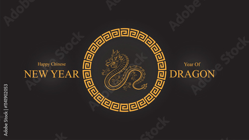 Dragon in Ring Pattern chinesse ornament , lunar new year background