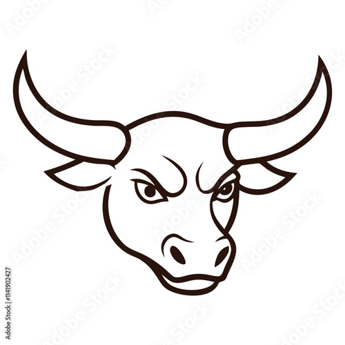 Minimalist Bull Logo in Black and White