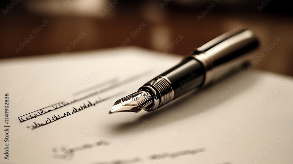 Insurance contract being signed by a client Insurance contract being signed by a client