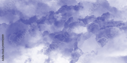 Dramatic sky modern violet bright and dark colored cloudscape fluffy pattern beautiful smoke isolated on textured background, cumulus clouds in the light sky with seamless pattern.