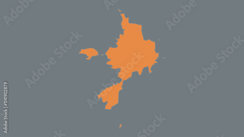 Modern Map of Sark with Interactive Features, Flat design Sark outline map.