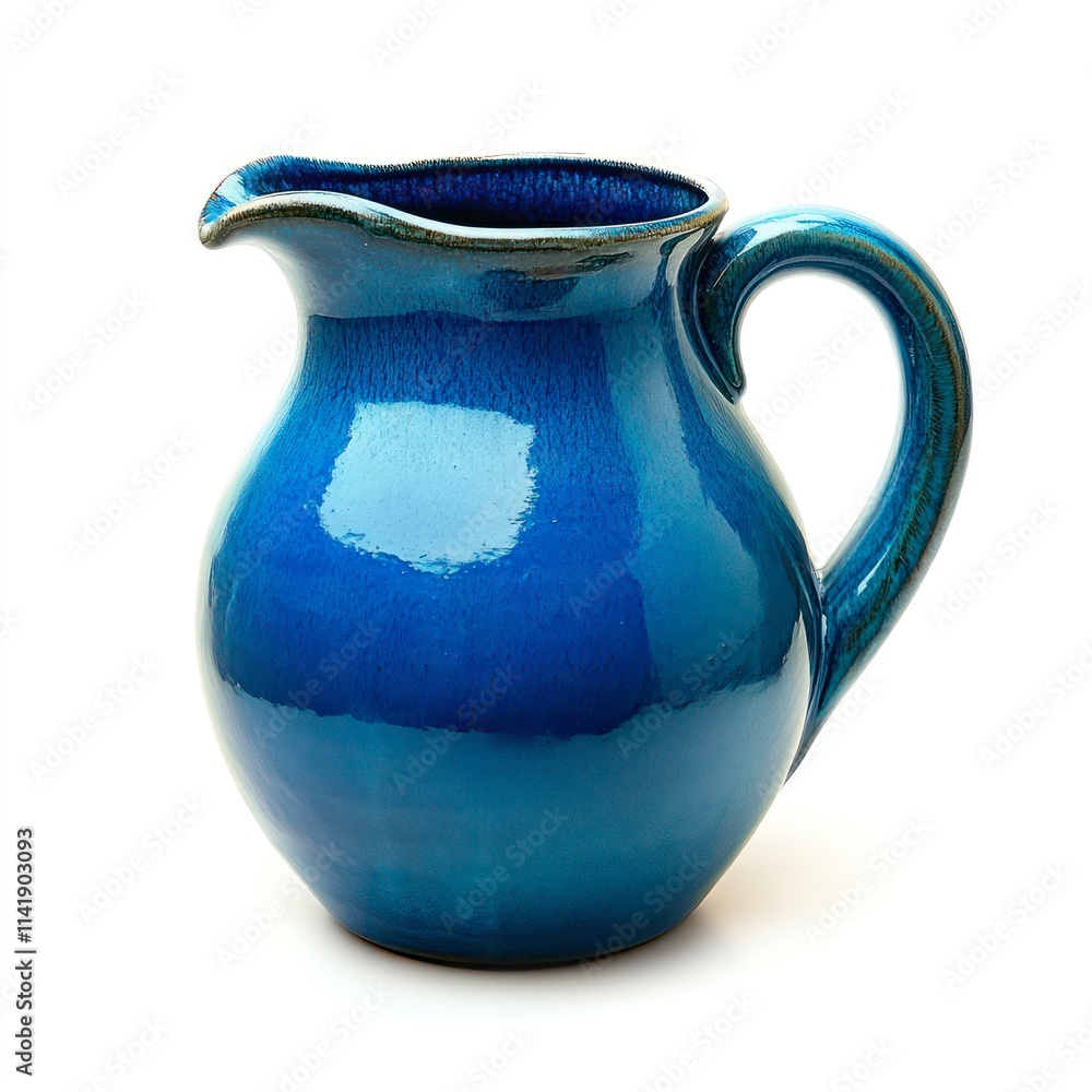 Blue clay jug isolated on white background. Blue clay jug isolated on white background.