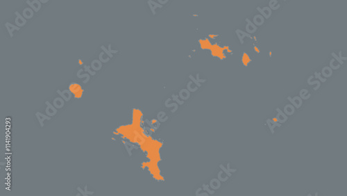 Modern Map of Seychelles with Interactive Features, Flat design Seychelles outline map.