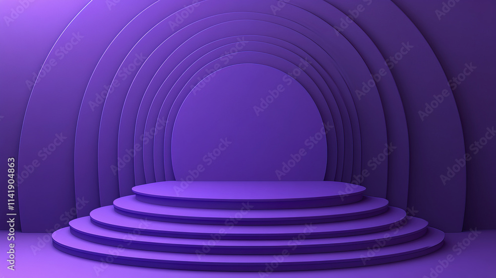 vibrant purple background with circular platform creates modern stage vibrant purple background with circular platform creates modern stage