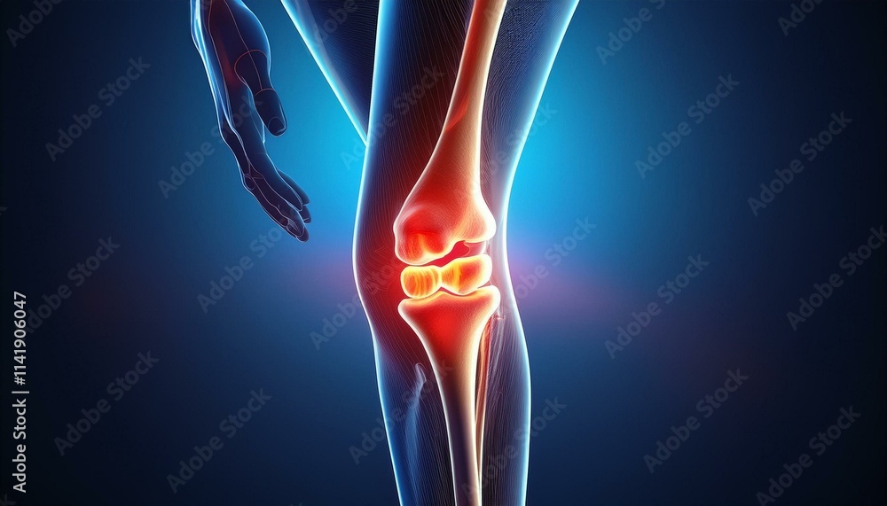 Inflammatory Knee Joint: Medical Illustration, Anatomy, Pain Inflammatory Knee Joint: Medical Illustration, Anatomy, Pain