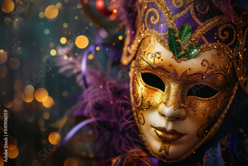 Wallpaper Mural Beautiful greeting card with bright holiday composition for happy celebrate mardi gras Torontodigital.ca