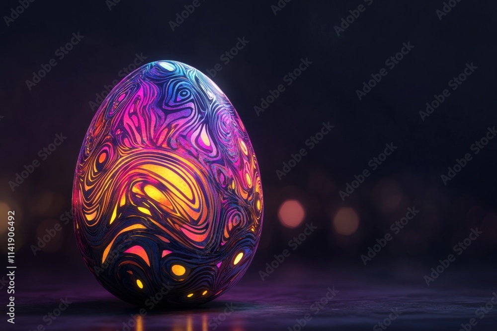 A psychedelic egg featuring wavy, colorful designs that evoke feelings of creativity and abstract thought. A psychedelic egg featuring wavy, colorful designs that evoke feelings of creativity and abstract thought.