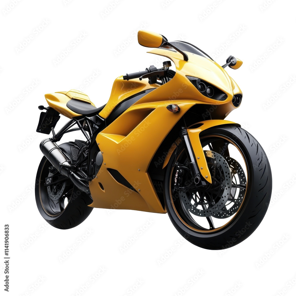 Stunning Yellow Sports Motorcycle Captured from a Unique Perspective with Modern Design Stunning Yellow Sports Motorcycle Captured from a Unique Perspective with Modern Design
