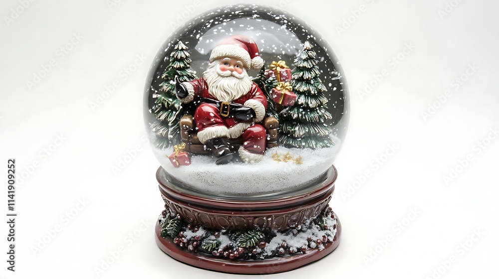 Snow Globe With Santa Claus And Winter Scene Inside Snow Globe With Santa Claus And Winter Scene Inside