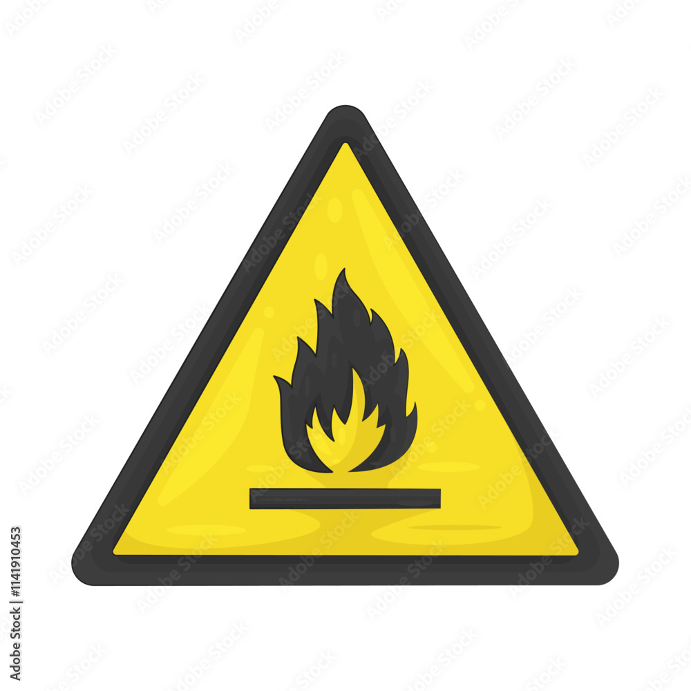 Illustration of Flammable Warning Illustration of Flammable Warning