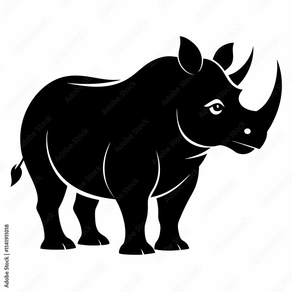 Rhino Silhouette Vector, rhino vector graphic wildlife illustration Rhino Silhouette Vector, rhino vector graphic wildlife illustration