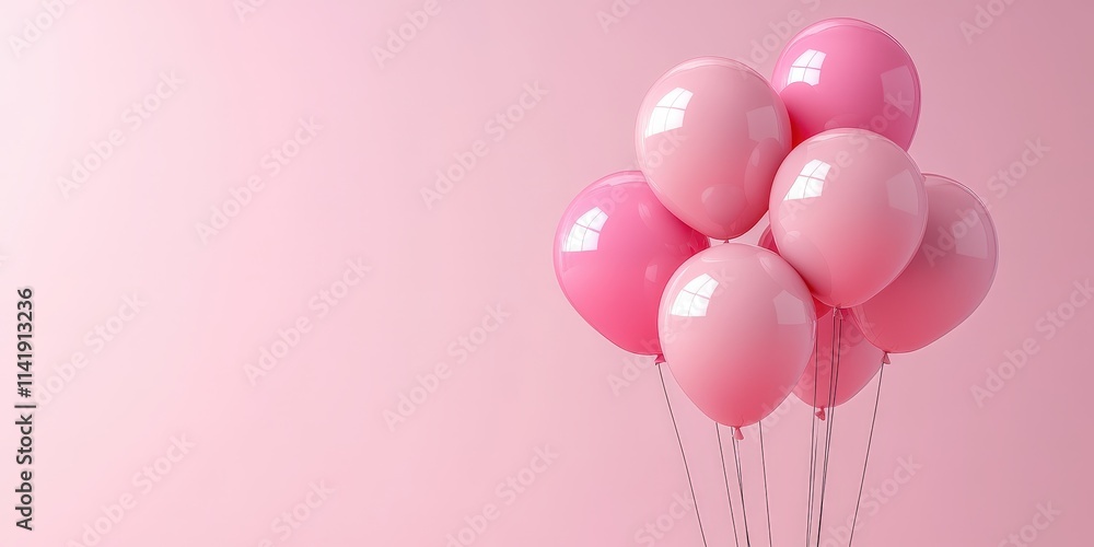 Realistic 3D Pink and White Balloons on a Soft Pink Background Perfect for Celebrations, Events, or Holiday-Themed Designs Realistic 3D Pink and White Balloons on a Soft Pink Background Perfect for Celebrations, Events, or Holiday-Themed Designs