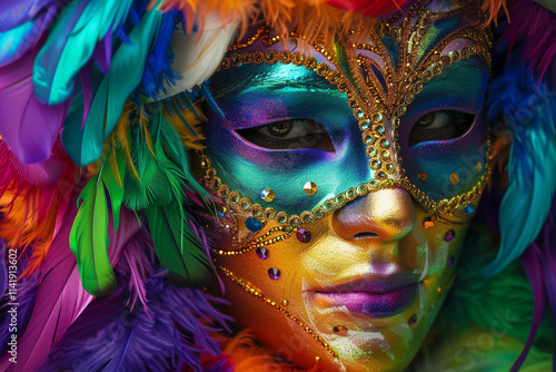 Wallpaper Mural Beautiful greeting card with bright holiday composition for happy celebrate mardi gras Torontodigital.ca