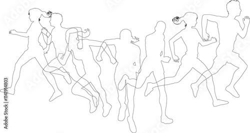Silhouette Runners Running ...